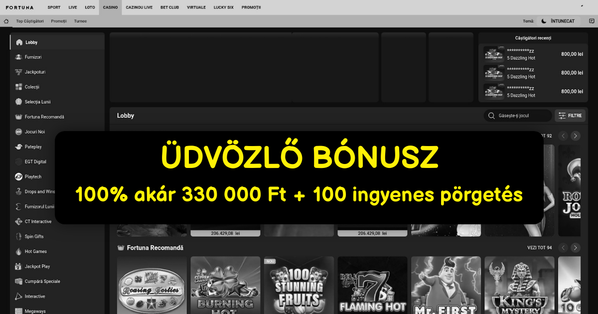Fortuna Casino - Prémium Online Játékok | Exkluzív Bónuszok